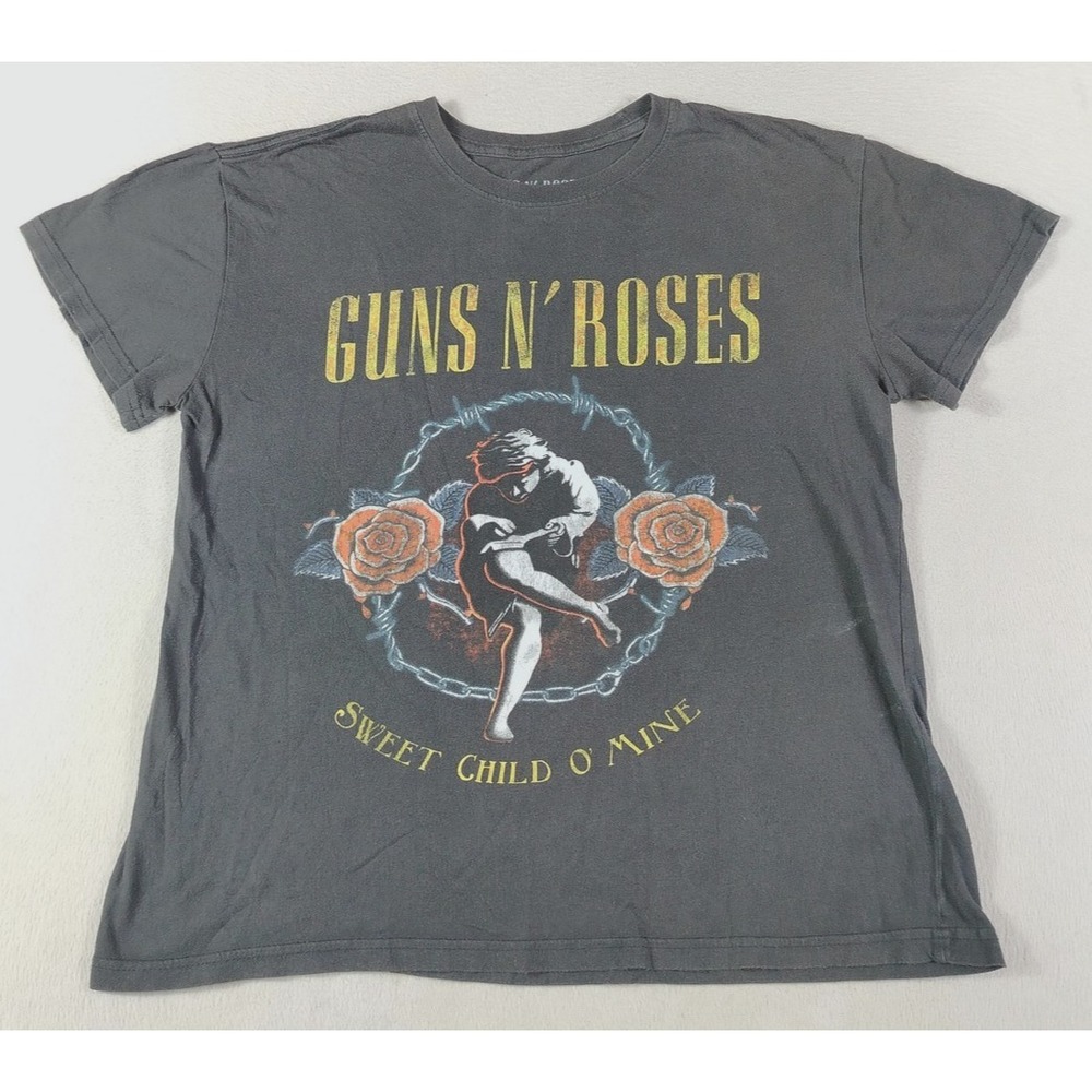Guns N' Roses Shirt Mens Medium Black Sweet Child O' Mine Graphic Band Tee Rock